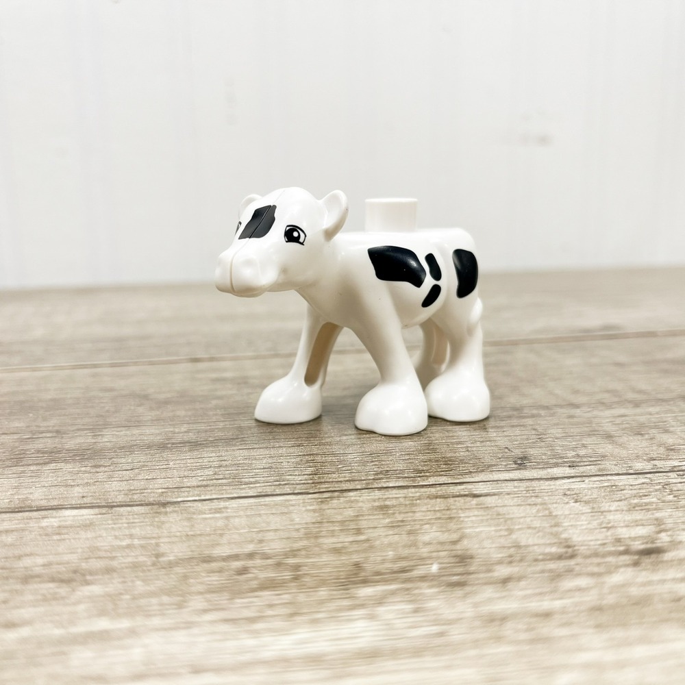 Lego Duplo Black Spotted Calf‎ Baby Cow Animal Zoo Replacement Farm House